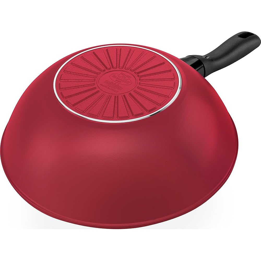 Ballarini "Caprera Frying Pan Wok 28cm Red Made in Italy" Frying Pan IH Compatible Ceramic Coating [Authorized Japanese Product] CAPRERA Z1026-000