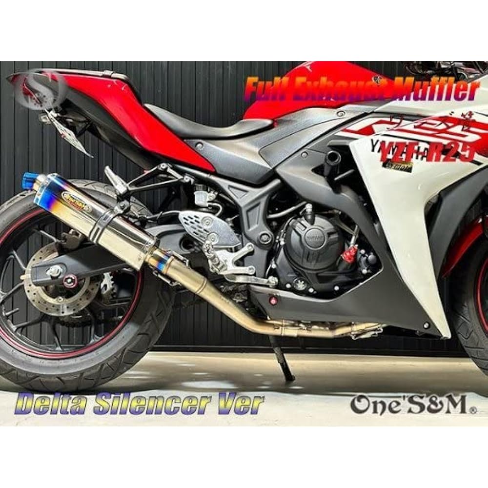 W2-124TL Full Exhaust Full Exhaust Muffler 50.8mm 50.8φ Muffler Silencer Slip-on Muffler Silencer YZF-R25 RG10J (Silencer Type/Long Delta/Tie with Browning Color) )