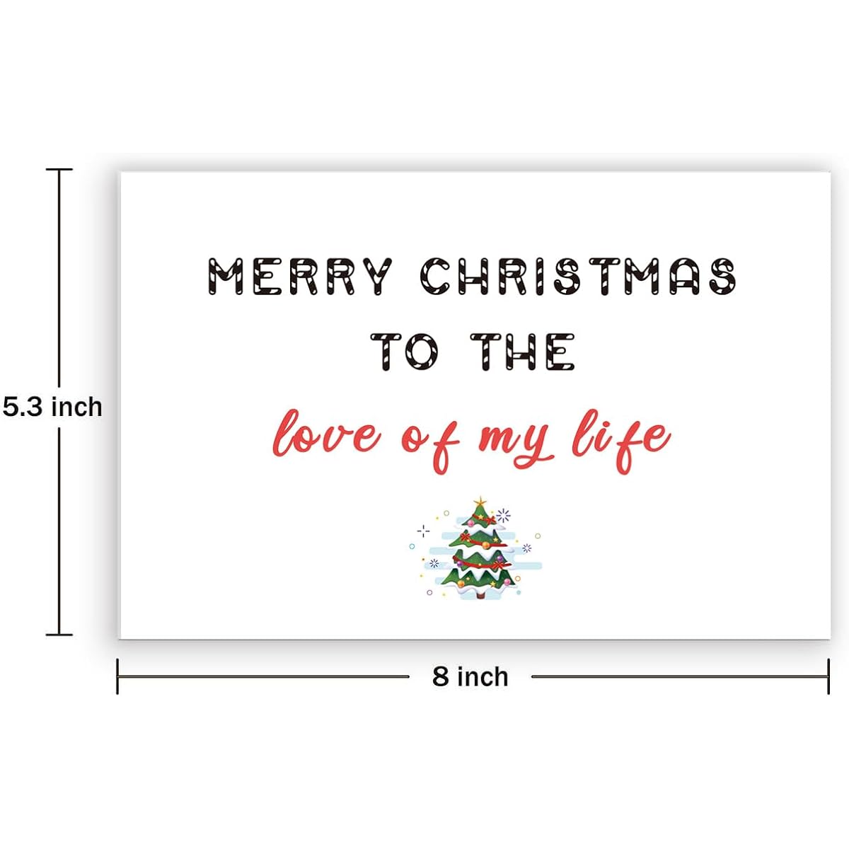 Serviky Sweet Merry Christmas Card for the Love of My Life, Romantic Love Christmas Greeting Cards for Husband Wife Boyfriend Girlfriend