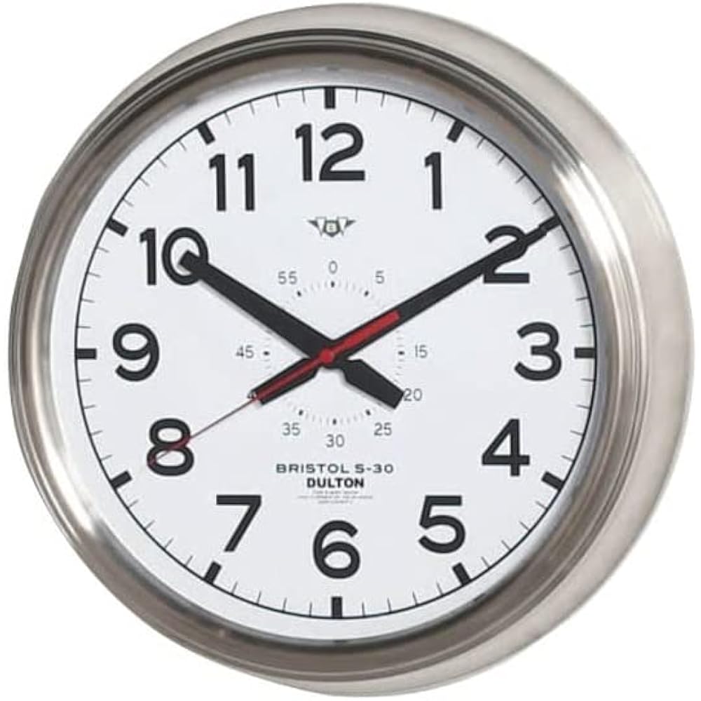 Dalton Wall Clock "Bristol S-40" Black Presence Wall Clock Adult Interior Diameter 405mm Depth 80mm K725-924BD
