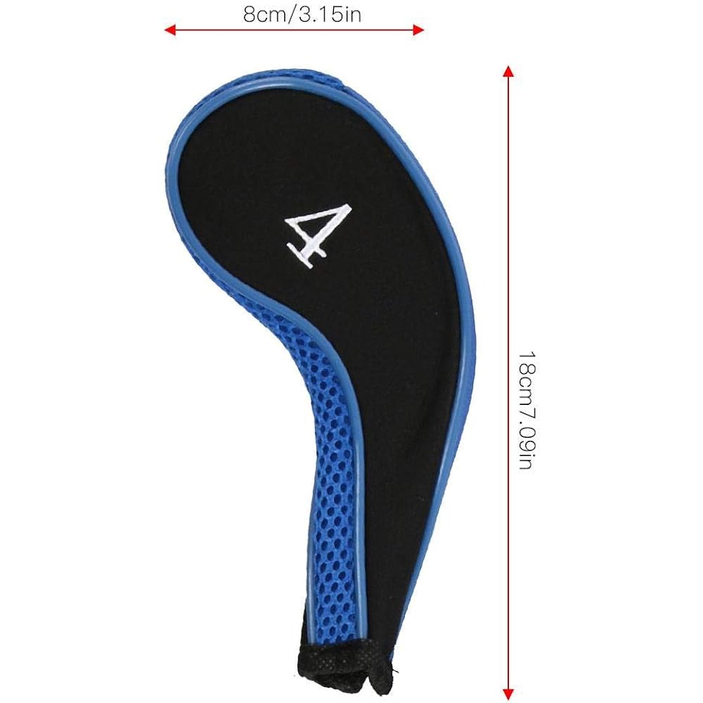 Golf Club Head Cover Golf Club Iron Head Cover 10 Pieces Neoprene Waterproof Wear-Resistant Golf Putter Protector Case Outdoor Golf Training Practice Accessories