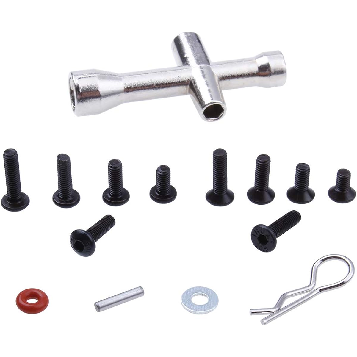Hobbypark RC Screws Kit Repair Tool Box Hardware Fasteners for 1:8 1/10 RC Car Replacement(240 Pack)