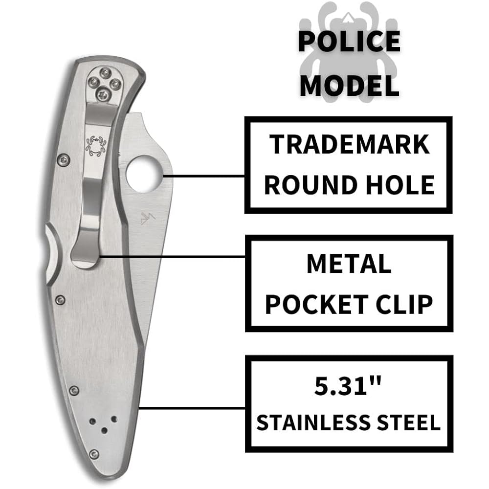 Spyderco Police Model Stainless Steel Half Wave Blade C07PS