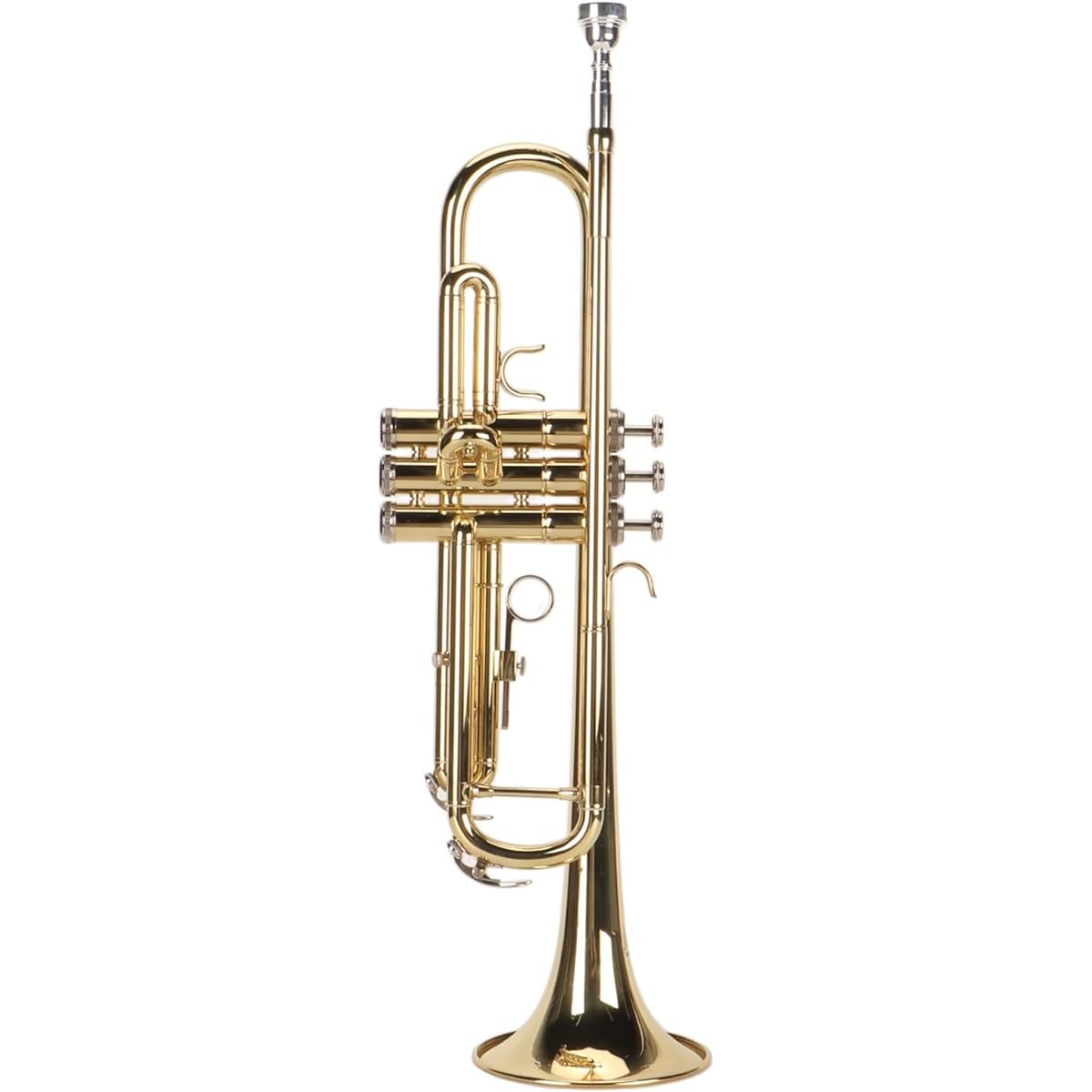 Trumpet Wind Instrument, Nickel-plated Process, Comfortable Keys, Smooth Movement, Low Bb Trumpet for Beginners for Daily Performance (Gold)