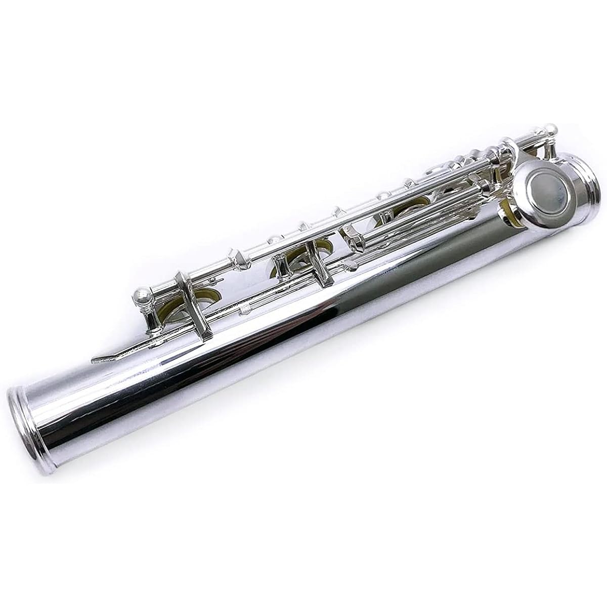Jiayouy Silver Plated 17 Holes Flute Feet Joint B Flute Repair Parts Musical Instrument Accessories