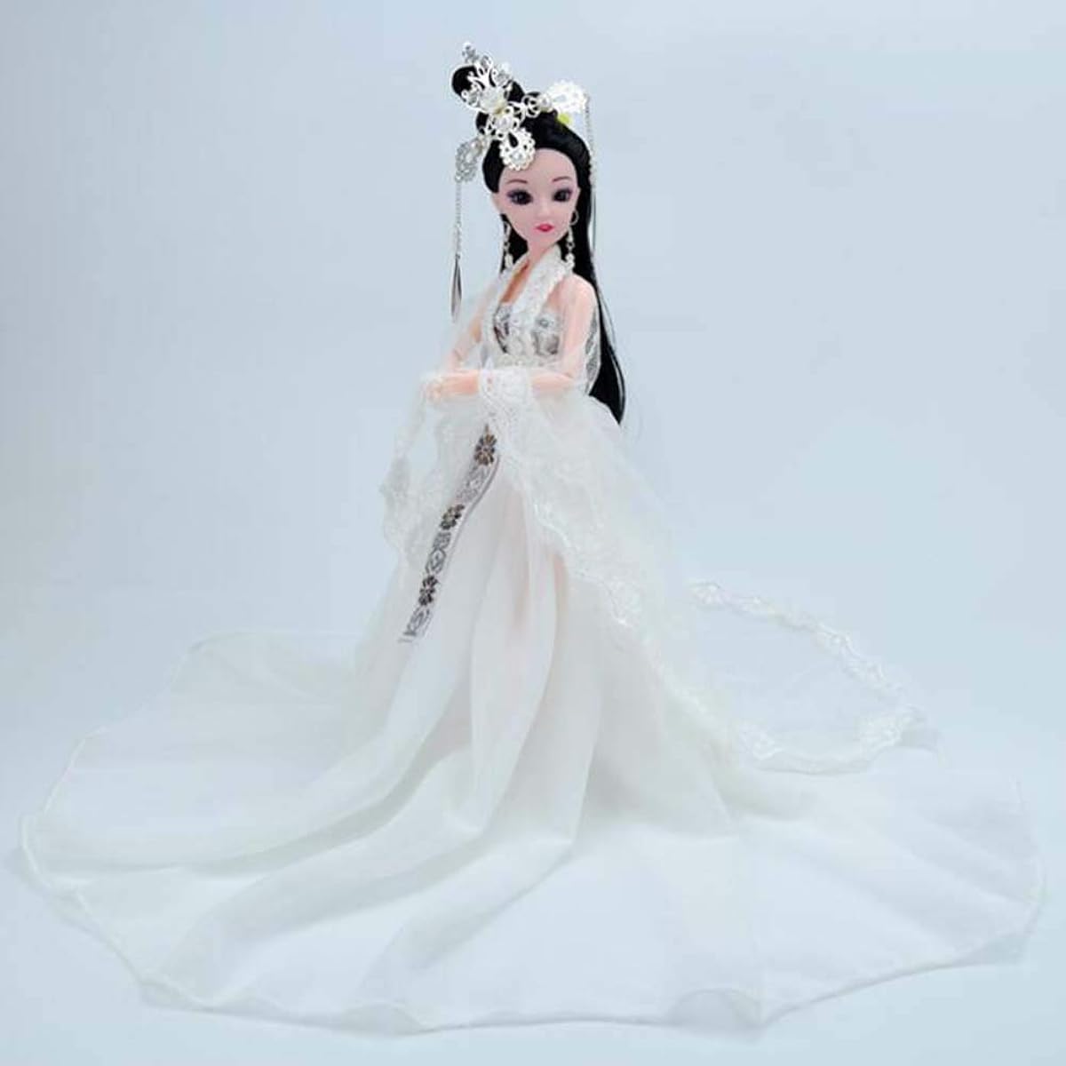 White Crane Fairy Chinese Ancient Costume Ball Joint Doll for Girls