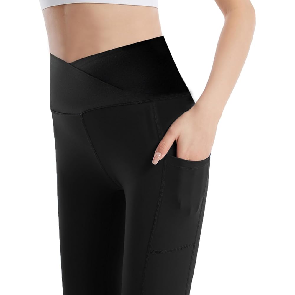 [KISBINI] Pantalons, Yoga Pants, Flare Pants, Women's, Dance Pants, Ballet, Long Pants, Long Pants, Leggings, Yoga Wear, Exercise, Beautiful Legs, Slimming, Comes with Pockets, Breathable, Stretchy