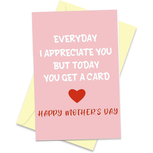 Arsagen Funny Happy Mother's Day Cards, Special Birthday Cards from Kids, Love Mom Cards, Everyday I Appreciate You