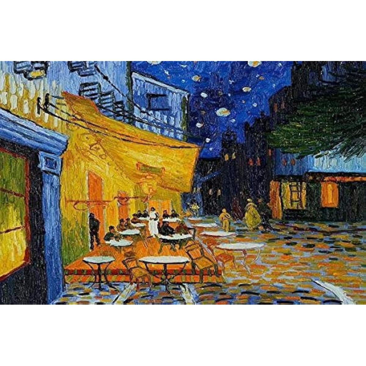 Nautilus Puzzles Mini Wooden Jigsaw Puzzle Vincent Van Gogh's Cafe Terrace 50 Unique Wooden Pieces