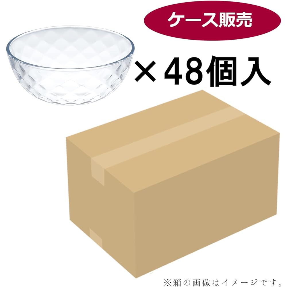 Toyo Sasaki Glass Medium Bowl Refle Ball 12 Made in Japan Dishwasher Safe (Sold in Case) Clear Approx. φ12.4 x 5.0cm, Maximum Diameter Approx. 12.4cm, 48 pieces P-50323-JAN