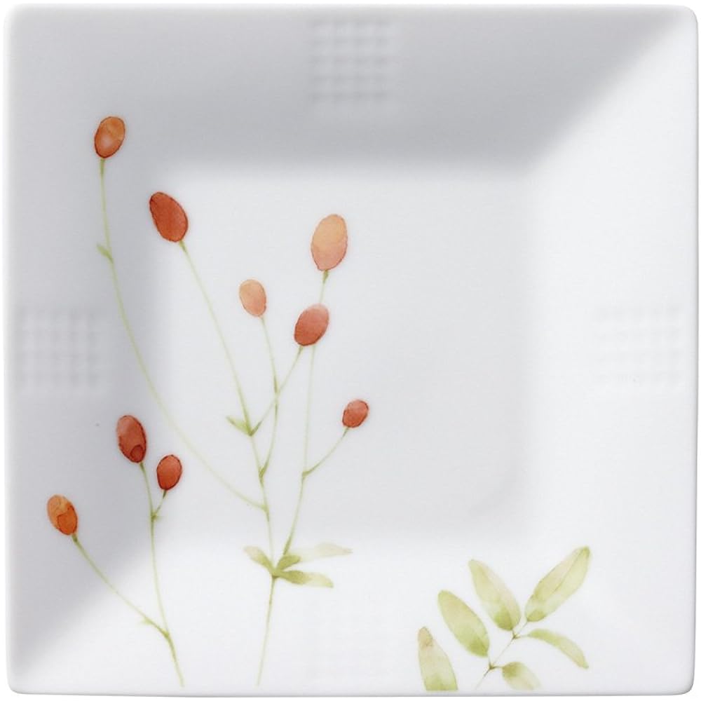 Noritake Square Plate (Picture Change Set) 15cm Azuma no Michi Microwave Safe Dishwasher Safe 5 Pieces Fine Porcelain F10194/1654-15