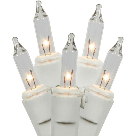 Vickerman 100 Light Set Clear Mini-Lights on White Wire by Vickerman