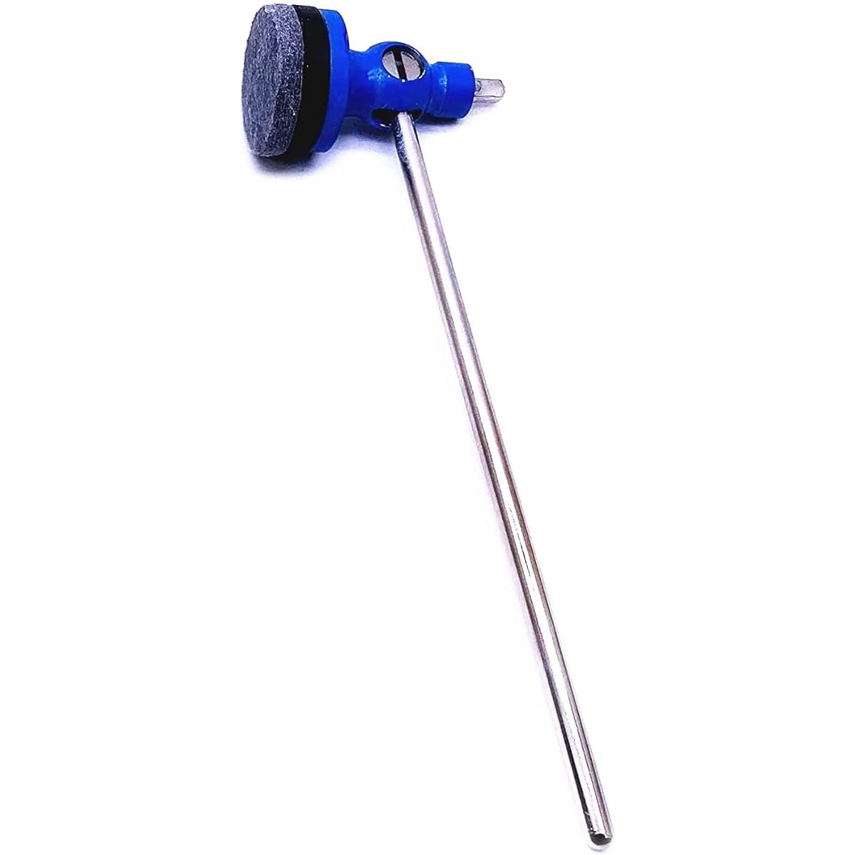 TUOREN Stainless Steel Shaft Bass Drum Beater Pedal Hammer Felt Beater Head Percussion Instrument Parts (Blue)