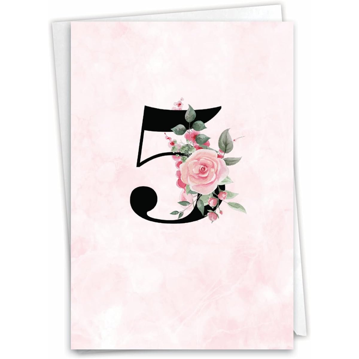 NobleWorks 5th Anniversary Greeting Card with 5 x 7 Inch Envelope (1 Card) Floral Works 5 C10494MAG-WA