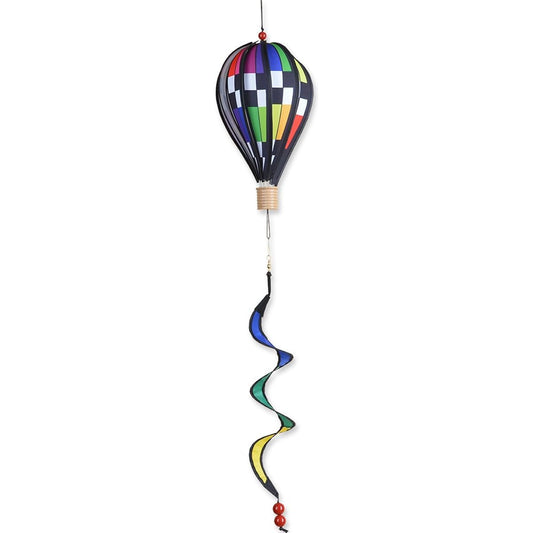 12 inch hot air balloon - checkered rainbow