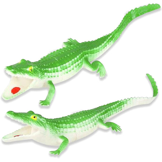 ArtCreativity Vinyl Alligator Toys for Kids - Set of 2 Animal Figurines - 11" Long Alligator Toys for Pretend Play and Wildlife Decor - Safari or Zoo Birthday Party Gifts and Favors