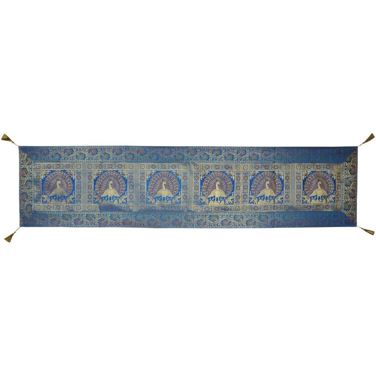 Lalhaveli Modern Living Room Decorative Turquoise Silk Table Runner 183 x 41 Cm