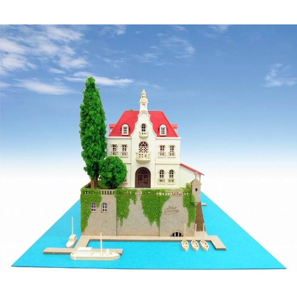 Sankei Miniatuart Kit Studio Ghibli Series Porco Rosso Hotel Adriano 1/300 Scale Paper Craft MK07-15