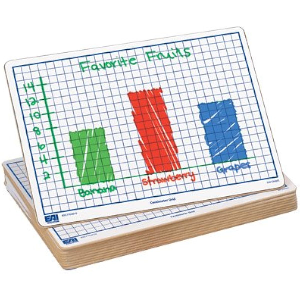 EAI Education Centimetre Grid Dry-Erase Boards: 23cm x 30cm Double-Sided Set of 10