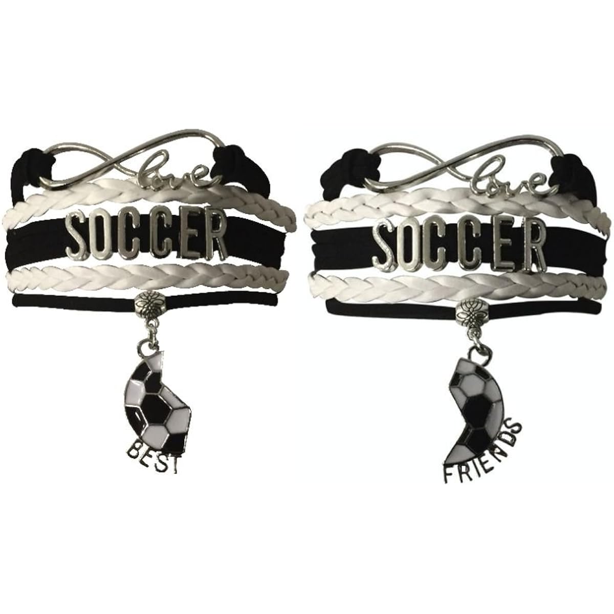 Infinity Collection Soccer Best Friend Bracelet - Soccer Gifts Soccer Jewelry - The Perfect Soccer Gift for Your Best Friend
