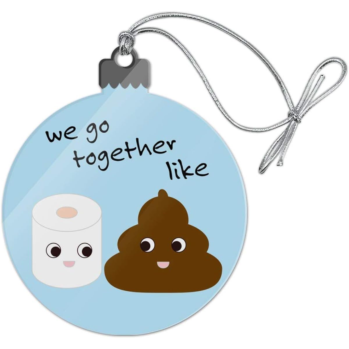Toilet Paper Talking Acrylic Christmas Tree Holiday Ornament
