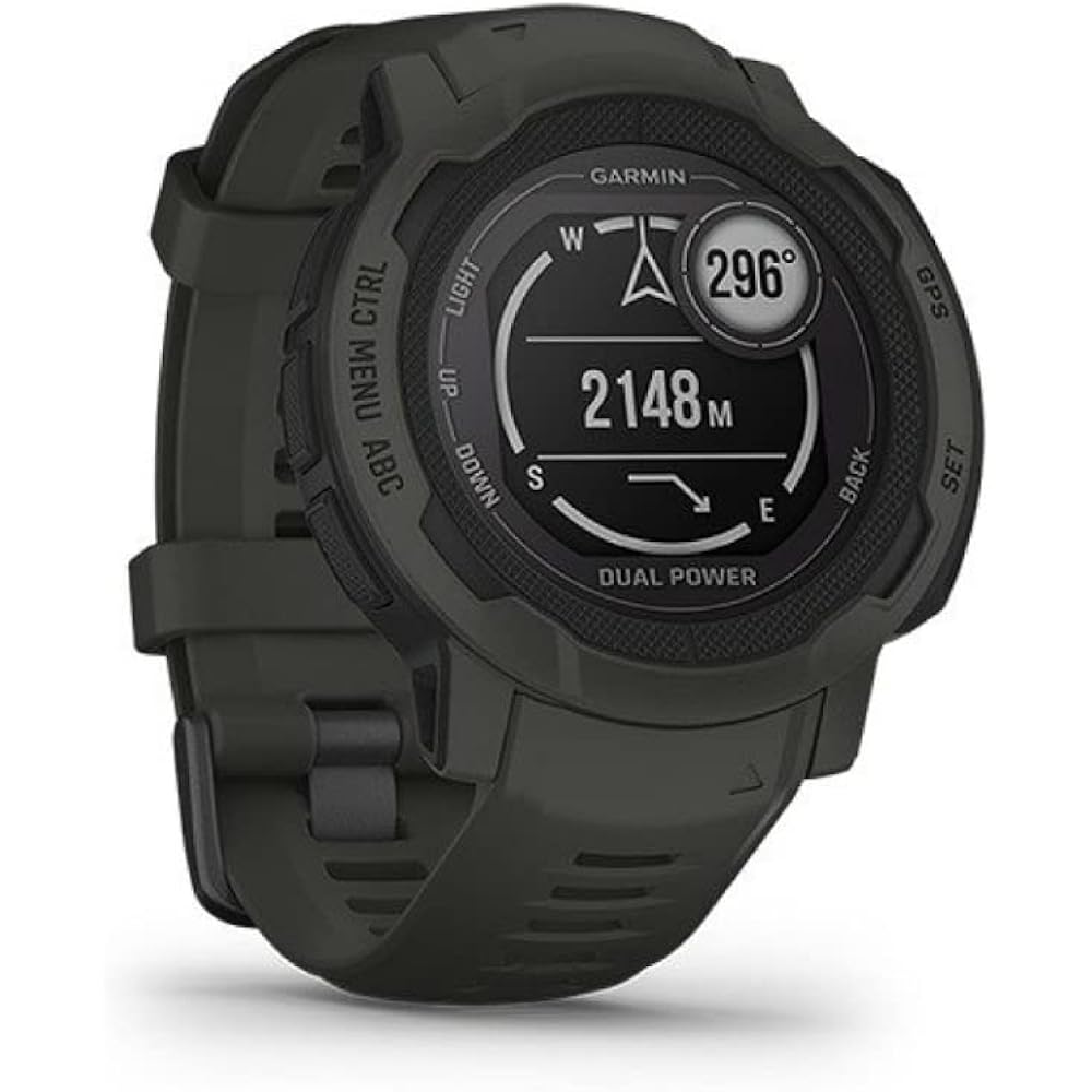 GARMIN Instinct 2 Dual Power Graphite Diameter 45mm Suica Compatible Toughness Outdoor GPS Watch Compatible with Android/iOS [Genuine Japanese Product] Small