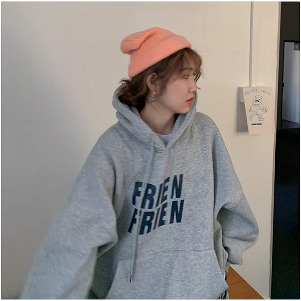 [BEIBANG] Women's Hoodie, Brushed Lining, Hooded Sweatshirt, Loose Pullover, Parka, Big Silhouette, Long Sleeve, Tops, Winter Sweatshirt, Oversized, Korean Fashion