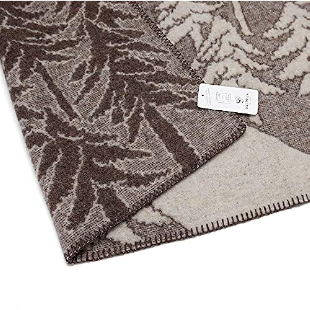 KLIPPAN x Mina Perhonen 225103 Wool Single Blanket House in the Forest 130 x 180cm Brown [Parallel Import]