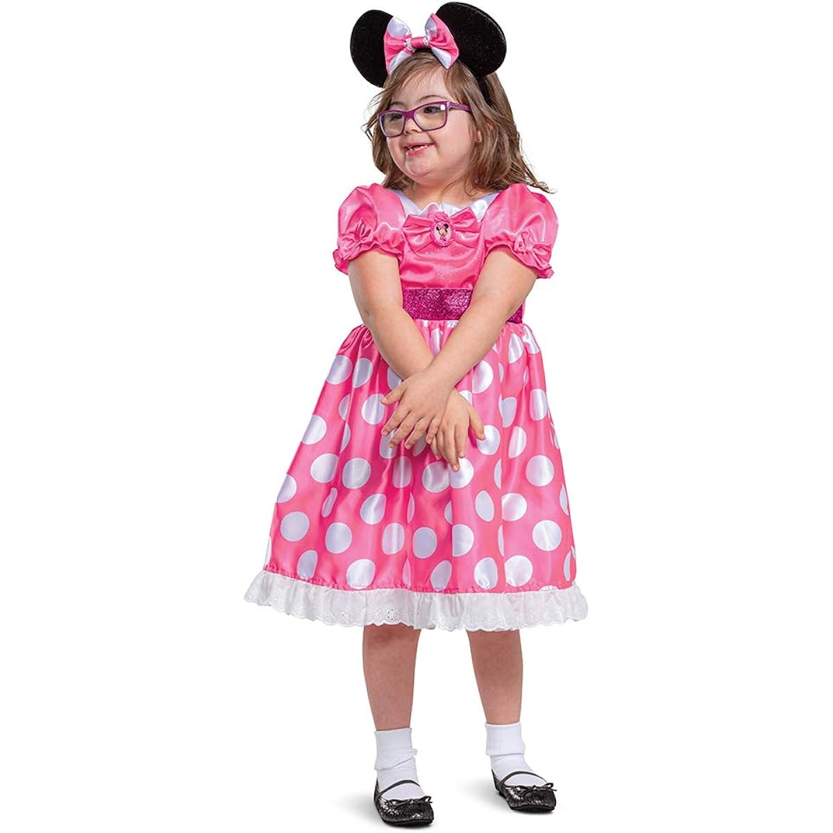 Disguise Girls Minnie Mouse Costume for Kids Official Adaptive Disney Minnie Costume with Accessibility Features