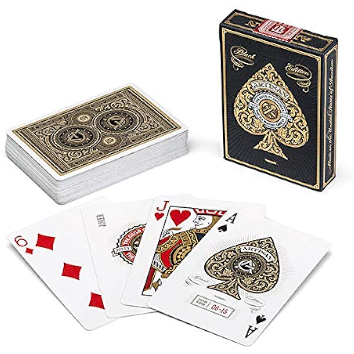 SYNCSPIKE Artisan Playing Cards Deck & Clear Protective Playing Cards Premium Playing Cards Deck Card Games Magic Tricks Cardistry (Black Artisan)