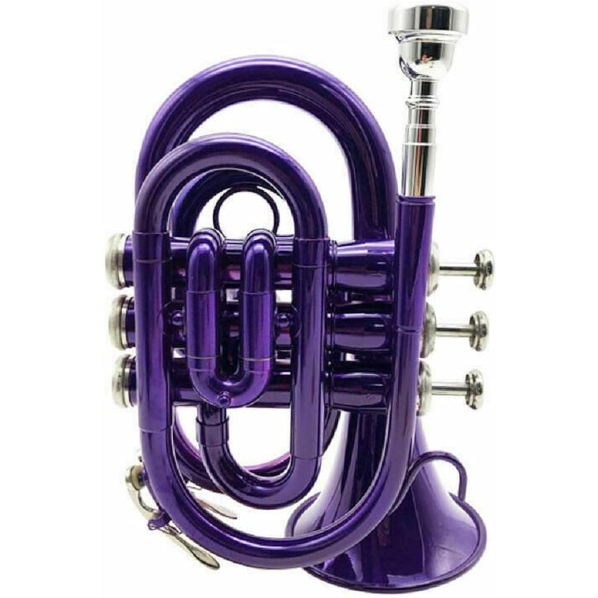 Thanksgiving Special Pocket Trumpet Bb Pitch Free Hard Case Mouthpiece Purple Color