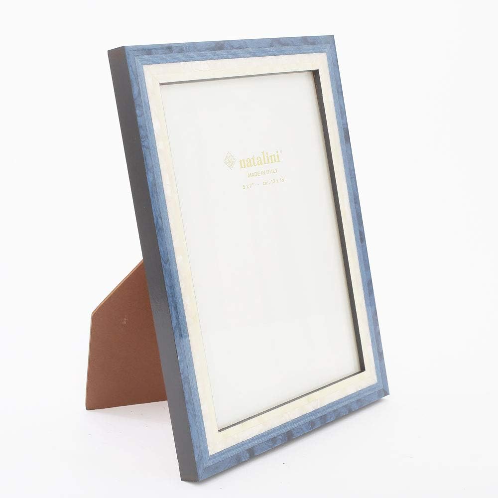 [NATALINI] Made in Italy Natalini Photo Frame Handmade Bergamo Blue Blue White Interior Wooden Photo Frame