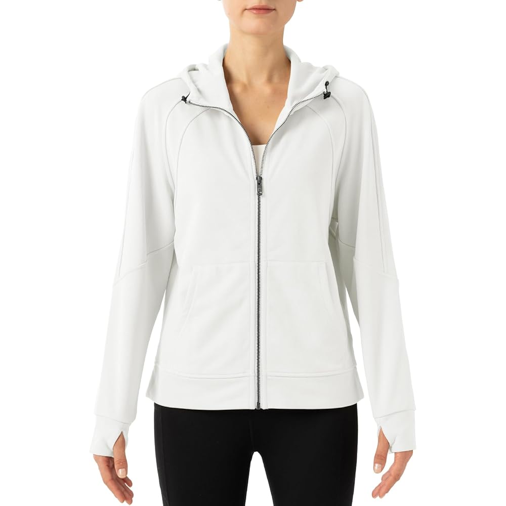 [Gopune] Women's Sweatshirt, Parka, Full Zip, Jersey, Hooded, Running Jacket, Sweat Absorbent, Climbing Clothes, Stretch, Golf Wear, Sportswear, With Finger Holes, Spring/Autumn Clothes