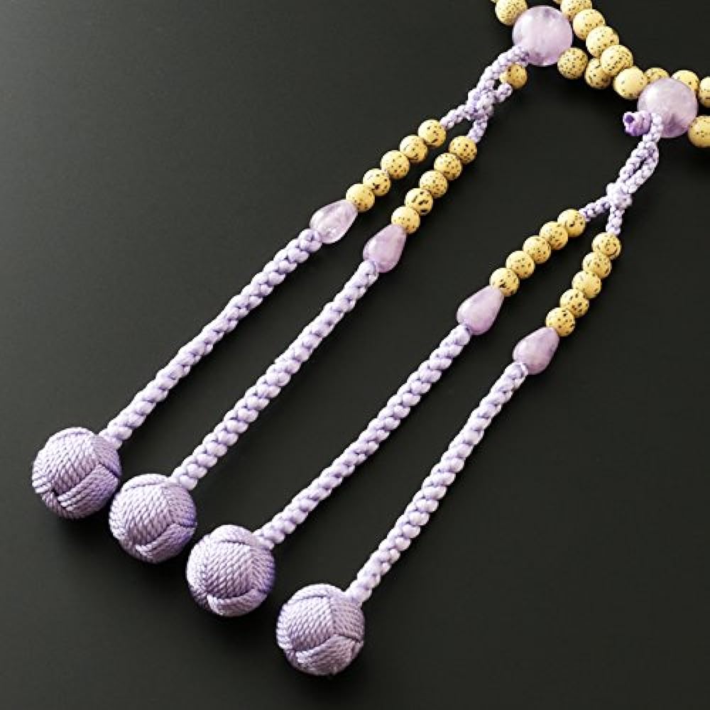 Kyoto Buddhist Altar Hayashi Prayer Beads Shingon Buddhism Shake 0 Star Moon Bodhi Tree with Fujigumo Stone (For Women) Official Ceremony [Bead Bag Set] SW-028 Kyoto Prayer Beads