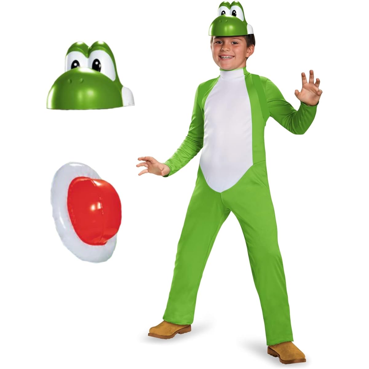 [Disguise] Super Mario Bros: Yoshi Deluxe Child Costume Super Mario Bros: Yoshi Deluxe Child Costume Halloween Size: L (10-12)