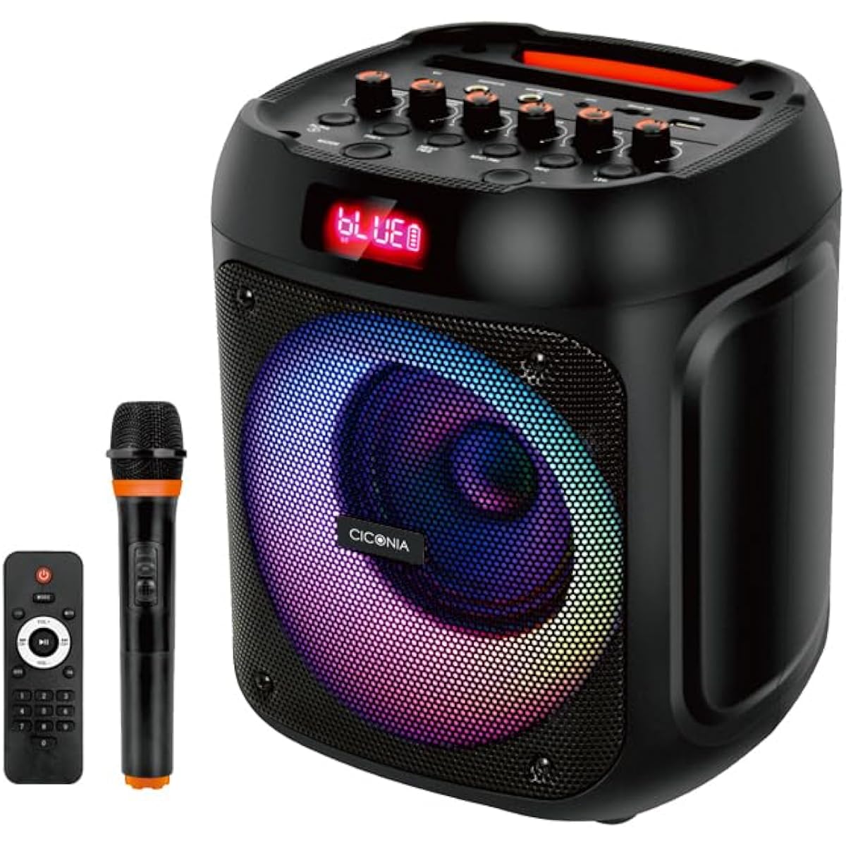 CICONIA LED Active Speaker CDR-050D Audio Bluetooth LED Light Indoor Indoor Outdoor Outdoor Music Playback Portable Speaker TWS AUX-IN Loudspeaker PA Set