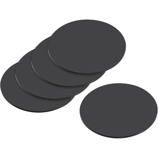 MECCANIXITY 60mm Round Miniature Model Bases, 2mm Thick Circular Bases, Black, Pack of 5