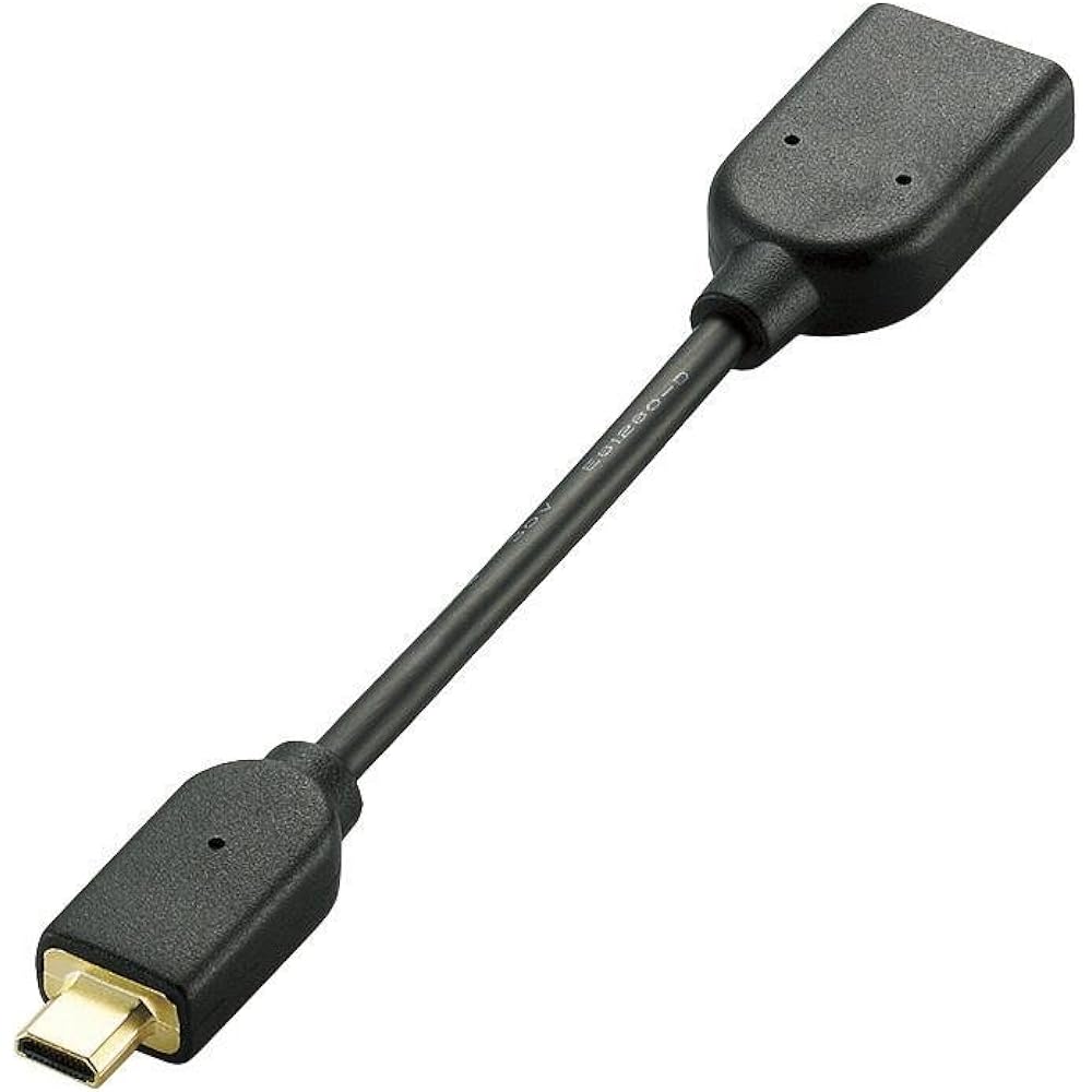 ELECOM HDMI (female) to micro HDMI (male) conversion adapter 10cm black AD-HDADBK