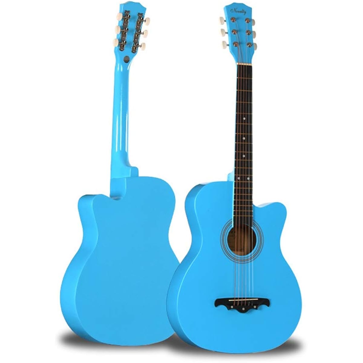 Beginner's Practice Guitar Tochigi Folk Acoustic Guitar Practice Beginner Entry Guitar Instrument Selection Elementary School Student Adult Beginner Guitar (Color: Blue, Size: 38 inches)