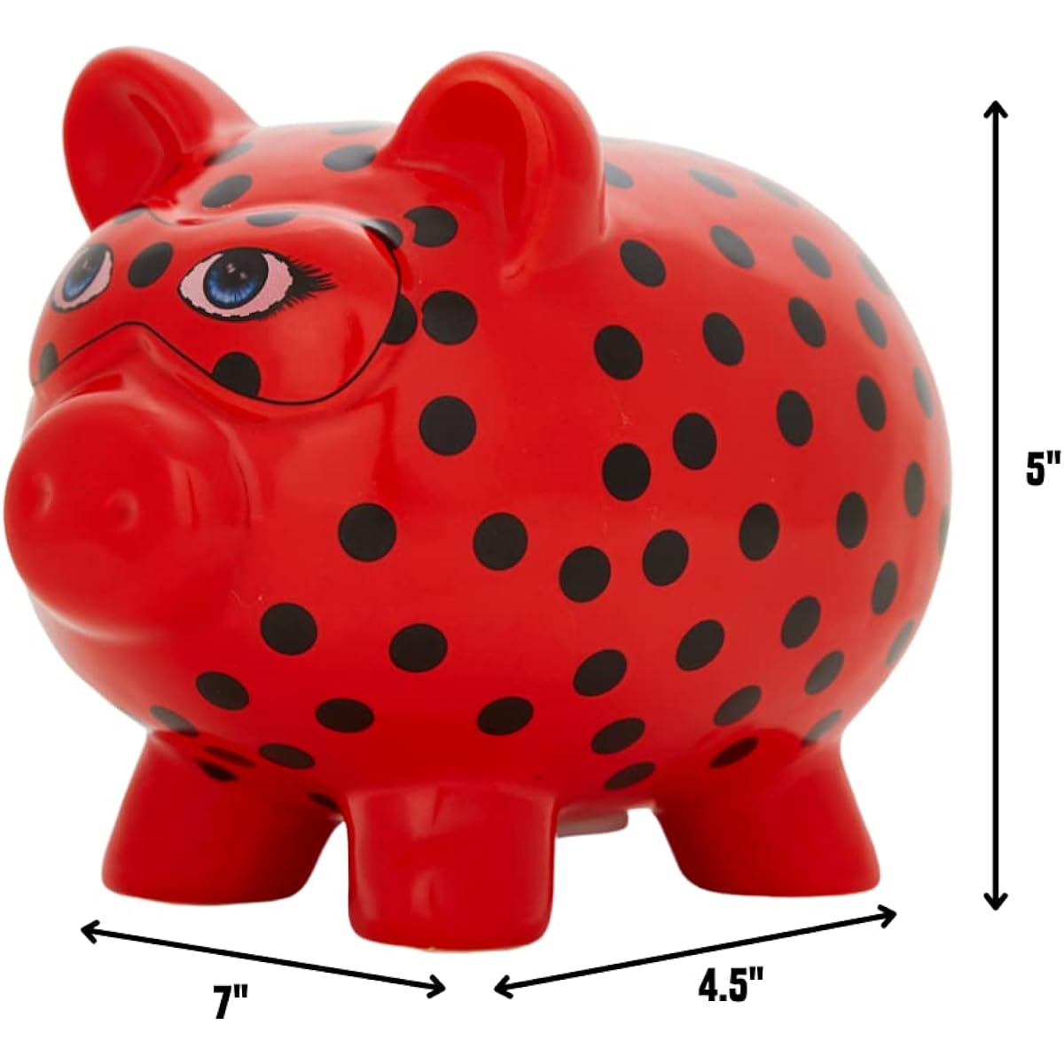 Miraculous Ladybug Piggy Bank for Girls – Ceramic Coin Bank for Kids, Red