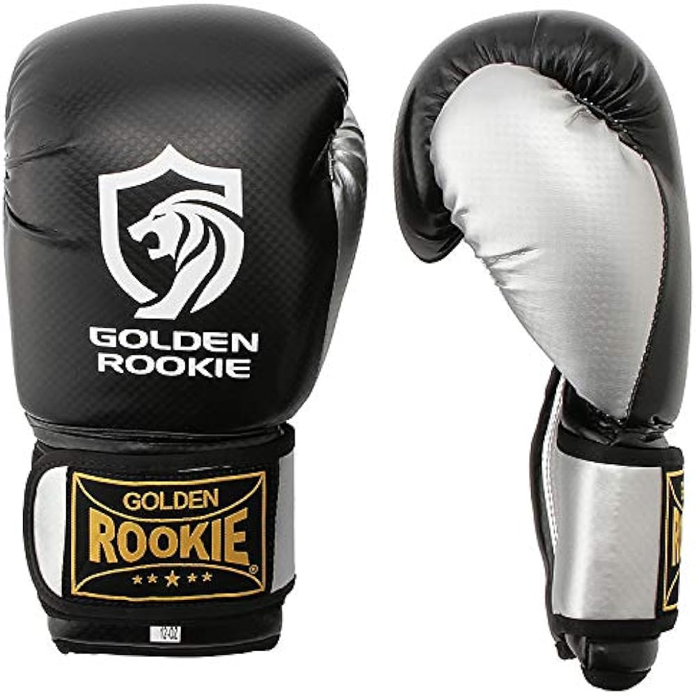 Golden Rookie Boxing Gloves Eurofighter (10oz, Black x Silver)