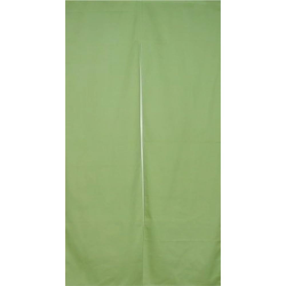 Yokohama Noren Monogatari Flame-retardant thick plain cotton curtain "Wasabi" W85H180cm
