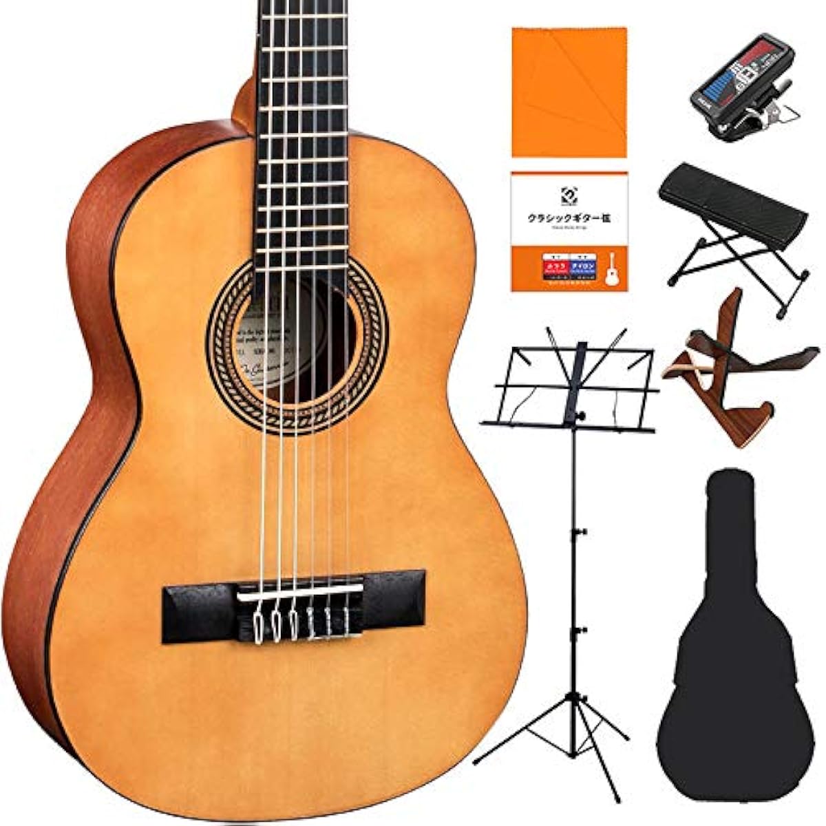 Valencia VC201 1/4 Classical Guitar Beginner 8-Piece Set 1/4 Size 480mm Scale Valencia
