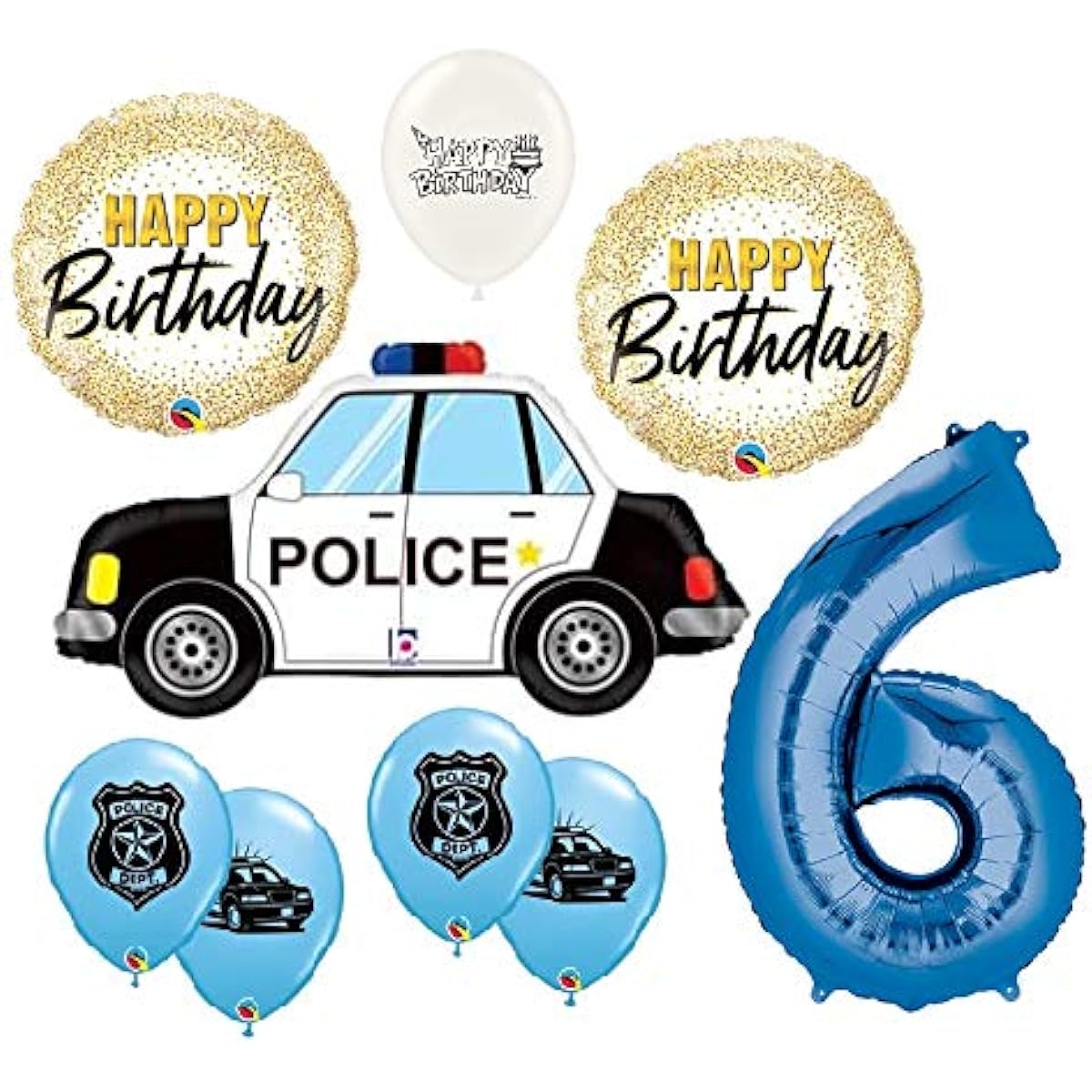 Ultimate Police Officer 6th Birthday Party Event Balloon Bouquet