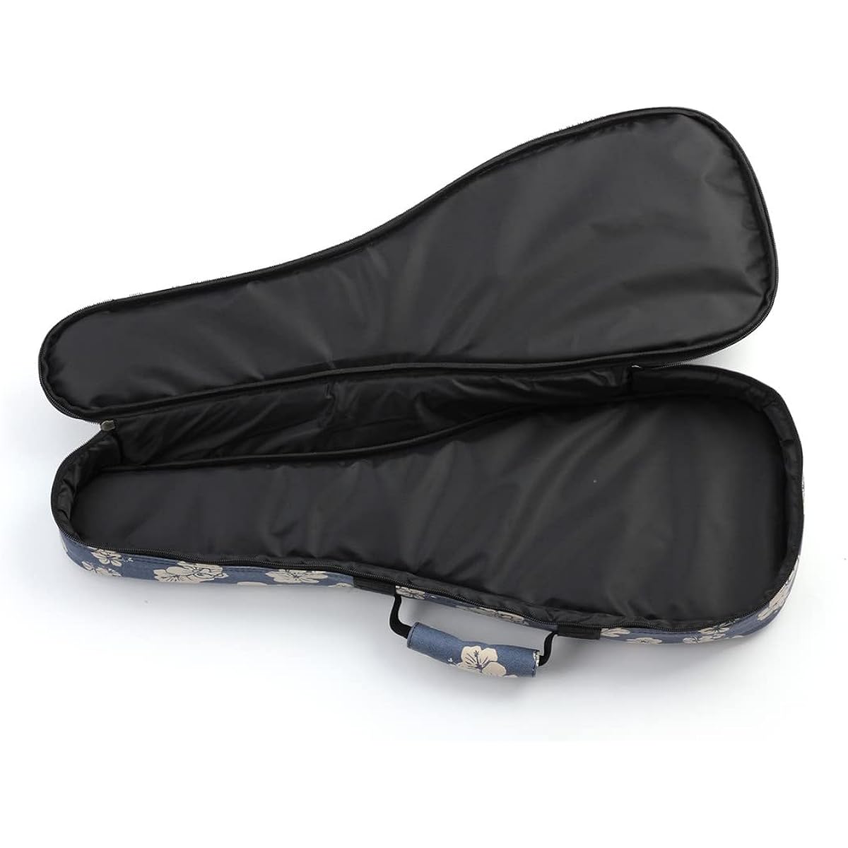 Longteam Linen Simple Ukulele Case 10mm Sponge Portable Waterproof Ukulele Bag Cover Uke Gig Bag with Accessory Storage Pocket (21 Inch Soprano, Cherry Blossom)