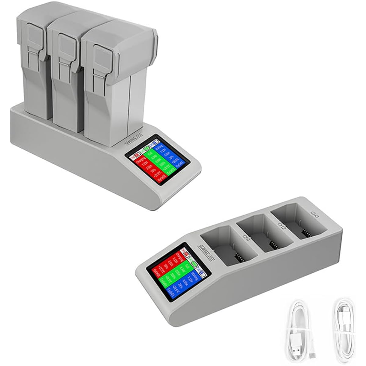 SHEAWA Charger for DJI Mini4 Pro, Charges 3 Batteries, Fast Charging, LCD Display, Charging Information Display, Mini3 Pro Charger, Accessories
