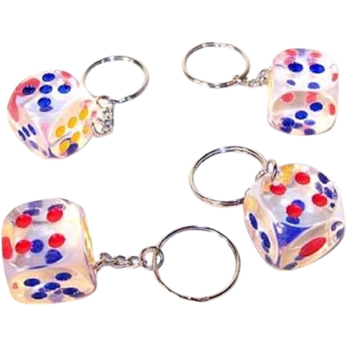 Bunco Game Shop Transparent Dice Keychain 1 Dozen Set Large 1 Inch