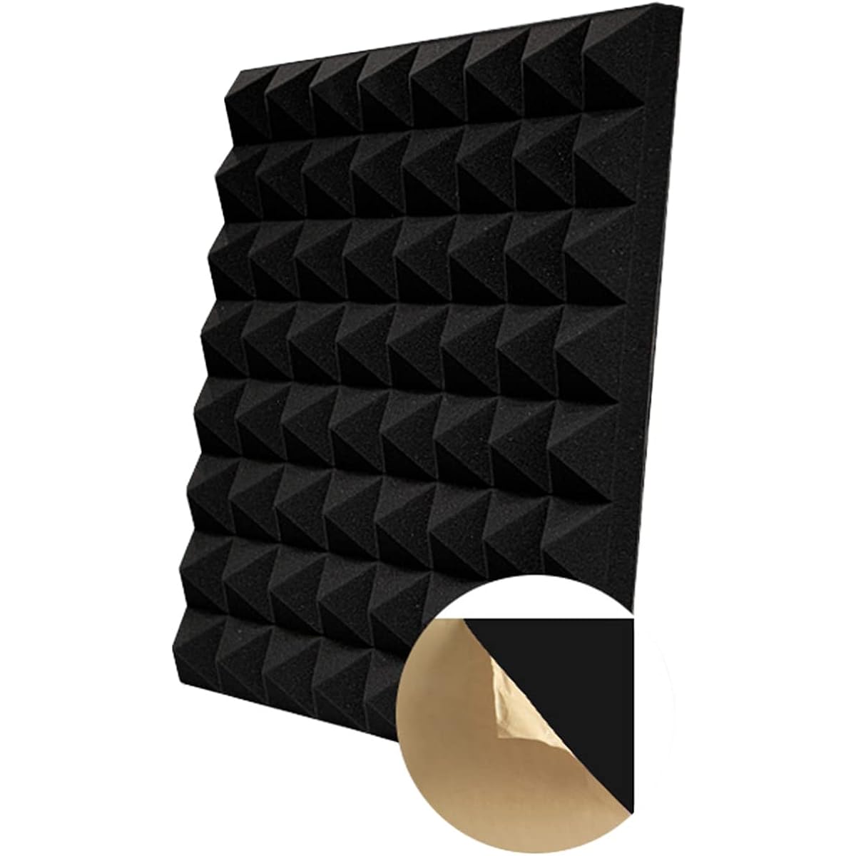 Self-adhesive sound absorbing panels, 50*50*5cm soundproof foam decorative wall stickers for living room, home studio, recording studio, 10 pieces (A 50*50*5CM) (C 50*50*5CM)