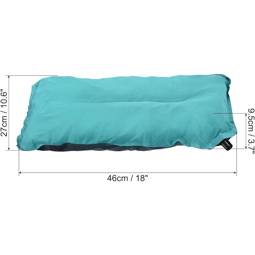 PATIKIL Inflatable Pillow 43 x 32 cm Ultralight Camping Travel Pillow Desk Rest Cushion Storage Pouch with Eye Masking for Hiking Backpacking Blue