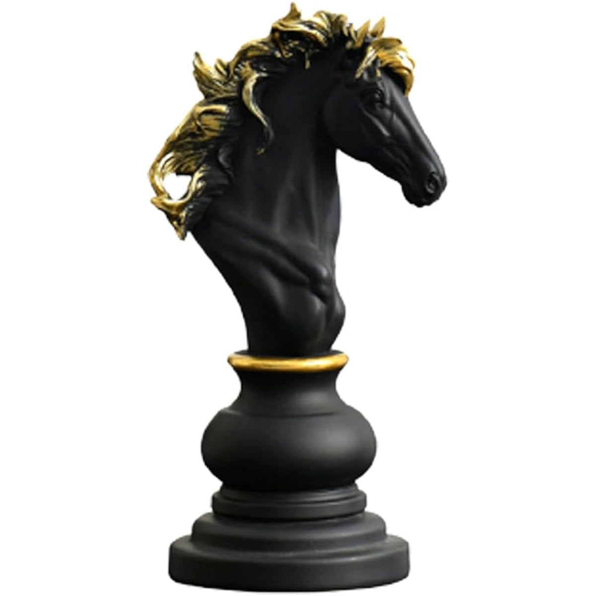 Ragyzity Chess King Queen Knight Statue Sculpture Ornament Game Figure Decorative Ornament Collectible Figure Craft Furniture Home House Decoration for Office Desk (Knight, Black)